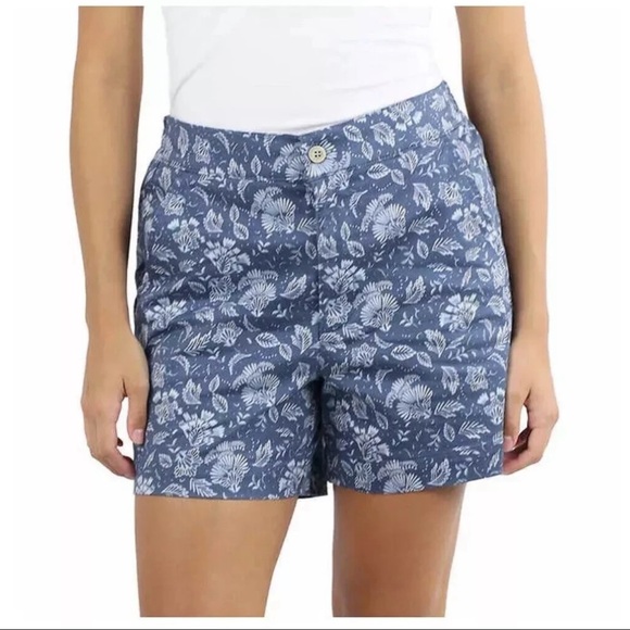 Jachs Girlfriend Women Size Medium Blue Hawaiian Floral Pull On Shorts - Picture 2 of 9